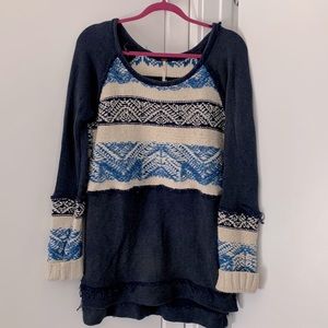 Free People mixed knit and cotton sweater